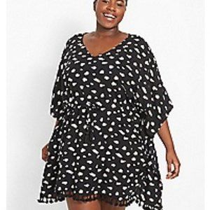 Lane Bryant Woven Dolman Cover-Up - Tassel Trim 18/20